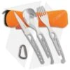 Baladeo Basecamp Stainless Steel 3-Piece Spoon Fork Knife Set (Orange)