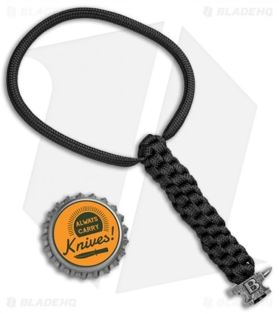 Buck Knives Buck Black 6" Lanyard W/ Anvil Bead (Pewter) - Image 2