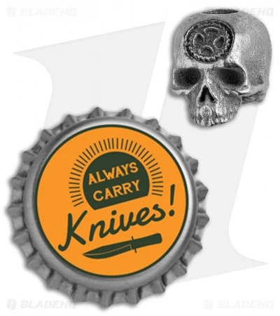 Carpe Diem EDC Skull Lanyard Bead - Bronzed Silver Steel - Image 3