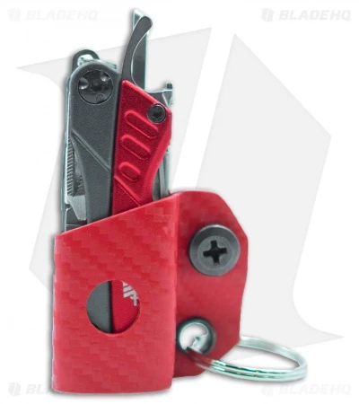 Clip & Carry Kydex Sheath Keychain For Gerber Dime (Red CF) - Image 2