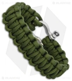 Combat Ready Survival Bracelet Large 9" OD Green Paracord W/ Metal Buckle