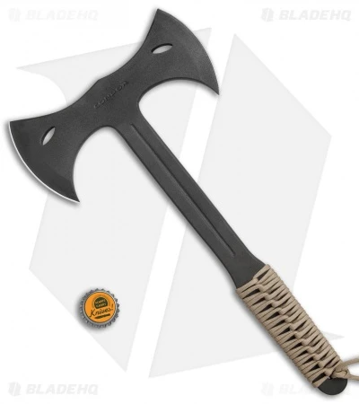 Condor Double Bit Throwing Axe Tan Paracord (Black) CTK1402-1.4 - Image 3