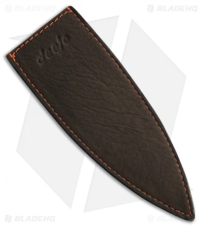 Deejo 37g Brown Leather Sheath W/ Orange Stitching