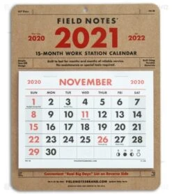 Field Notes 15-Month Workstation Calendar
