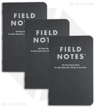 Field Notes Pitch Black MEMO Dot Graph 3-Pack (Pitch Black) FN-33