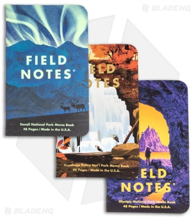 Field Notes Natl Parks - Series E: Denali, Cuyahoga, Olympic 3-Pack Memo Books