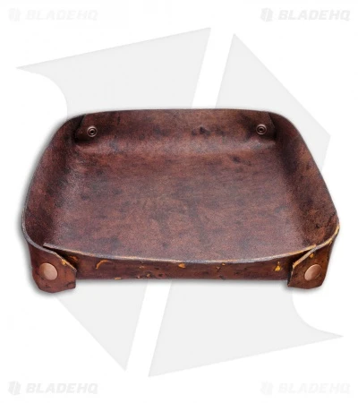 Fire Hall Knife & Leather Antiqued Leather Large Valet Tray - Image 2