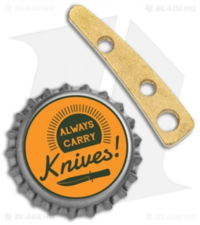 Flytanium Custom Brass Backspacer For CRKT Pilar - Antique Stonewash - Image 3