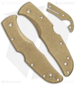 Flytanium Custom Brass Scale Kit For Spyderco Endura - Stonewash