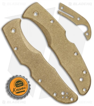 Flytanium Custom Brass Scale Kit For Spyderco Endura - Stonewash - Image 3