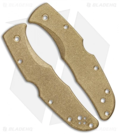 Flytanium Custom Brass Scale Kit For Spyderco Endura - Stonewash - Image 2