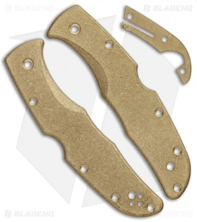 Flytanium Custom Brass Scale Kit For Spyderco Endura - Stonewash