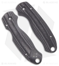 Flytanium Lotus Black Linen Micarta Scales For Spyderco Para 3 Knife