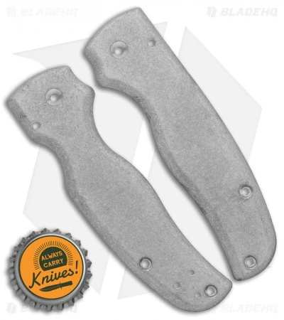 Flytanium Custom Titanium Scales For Spyderco Shaman - Stonewash - Image 2