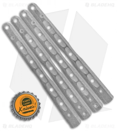 Flytanium V9 Custom Titanium Scales For Benchmade 51 Balisong Knife - Stonewash - Image 2