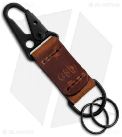 Greg Stevens Design Key Fob English Tan Leather - Black Stitching