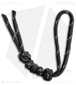 Tallen Knotted Paracord Lanyard - Black/Reflective White