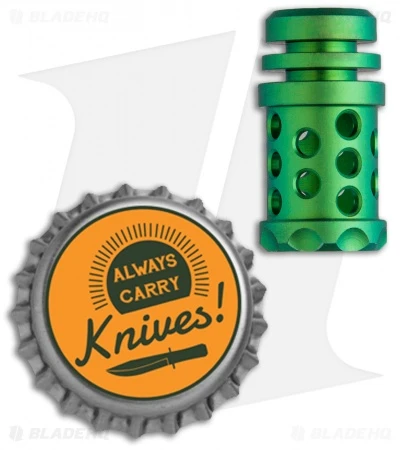 Grumpy's EDC Titanium Barrel Muzzle Brake Bead - Satin Green - Image 2