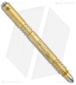 Hinderer Knives Aluminum Investigator Pen Flames (Brass Bead Blasted)