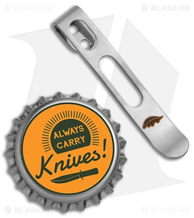 Honey Badger Knives Small/Medium Stainless Steel Pocket Clip (Silver) - Image 2