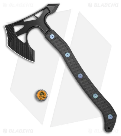 Jake Hoback Knives Ps2 Axe Carbon Fiber W/ Kydex Sheath (Blue Bolts + Black SW) - Image 4