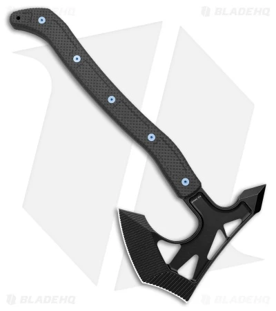 Jake Hoback Knives Ps2 Axe Carbon Fiber W/ Kydex Sheath (Blue Bolts + Black SW) - Image 2