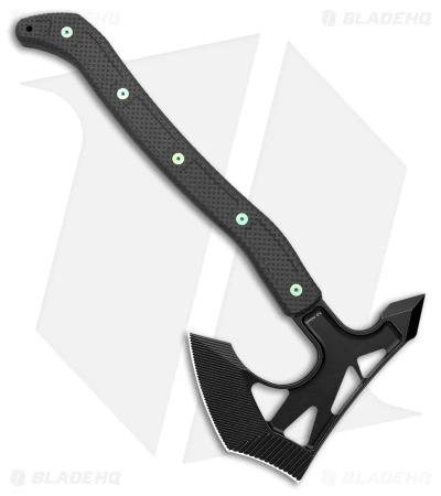 Jake Hoback Knives Ps2 Axe Carbon Fiber W/ Kydex Sheath (Green Bolts + Black SW) - Image 2