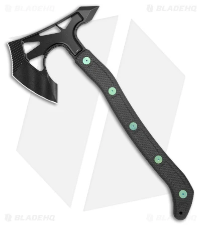 Jake Hoback Knives Ps2 Axe Carbon Fiber W/ Kydex Sheath (Green Bolts + Black SW)