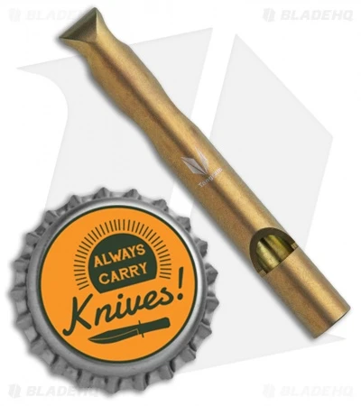 Kizer Siren 1 EDC Whistle Bottle Opener Keychain - Gold Ti - Image 3