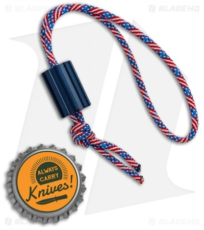 Lynch Northwest Short Grooved Bead W/ USA Flag Lanyard - Blue Graphene - Image 2