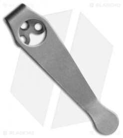 Lynch Northwest Short Titanium Spyderco Pocket Clip (Polished Stonewash) NW