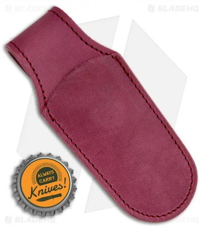 MKM Leather Pocket Knife Sheath - Burgundy - Image 4
