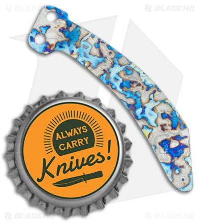 Maverick Customs Titanium Microtech Stitch Pocket Clip - Blue Acid - Image 3