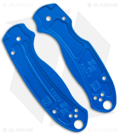 Original GOAT Spyderco Para 3 Replacement Scales - Shark Tooth/Aluminum/Blue - Image 2