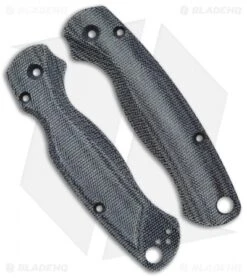 Flytanium Custom Black Canvas Micarta Lotus Scales For Spyderco Paramilitary 2