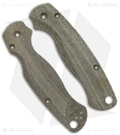 Flytanium Custom Green Canvas Micarta Lotus Scales For Spyderco Paramilitary 2