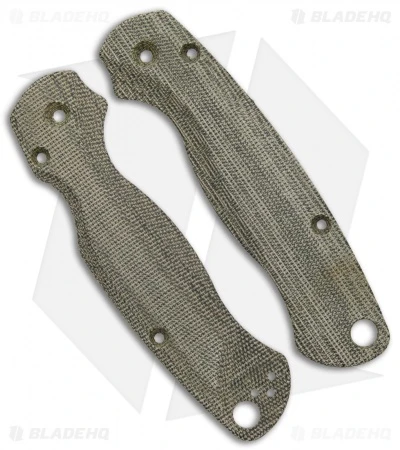 Flytanium Custom Green Canvas Micarta Lotus Scales For Spyderco Paramilitary 2