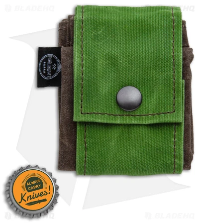 PNW Bushcraft Rugged Waxed Foraging Pouch Hip Bag - Brown OD/Green Canvas - Image 4
