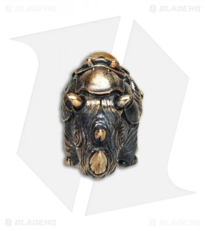 RUS Beads Shop Armored Rhinoceros Lanyard Bead - Bronze - Image 2