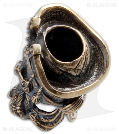 RUS Beads Shop Bearded Pirate Skull Lanyard Bead - Bronze - Image 2