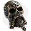 RUS Beads Shop Bearded Viking Skull W/ Moving Jaw Lanyard Bead - Bronze