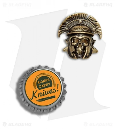 RUS Beads Shop Centurion Skull Lanyard Bead - Brass - Image 2