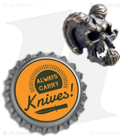 RUS Beads Shop Daemon Skull W/ Jaw Lanyard Bead - Bronze - Image 3