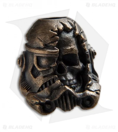 Rus Bead Shop Death Trooper Skull Lanyard Bead - Bronze