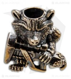 RUS Beads Shop Raccoon Warrior Lanyard Bead - Bronze