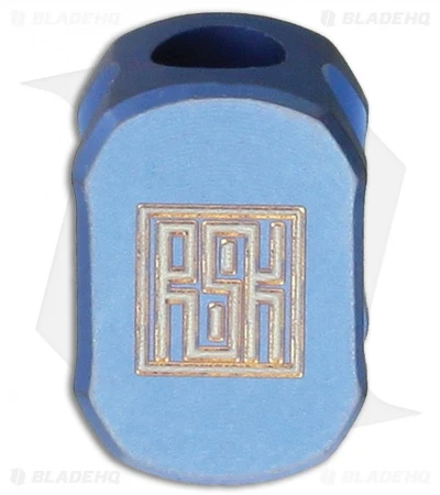 Real Steel Hexagon Titanium Blue Lanyard Bead L1101