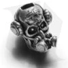 Schmuckatelli Brous Gas Mask Skull Bead W/ Logo (Pewter)