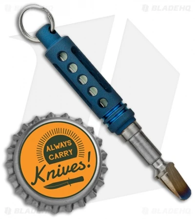 Spalinger Gear Round Tritium Pry-Tool Key Chain (Anodized Light Blue) - Image 5