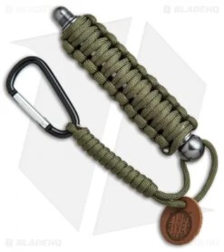 Stone River Gear Survival Firestarter And Sharpener W/ OD Green Paracord