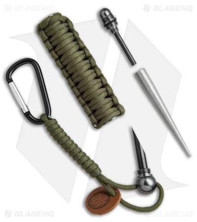 Stone River Gear Survival Firestarter And Sharpener W/ OD Green Paracord - Image 2